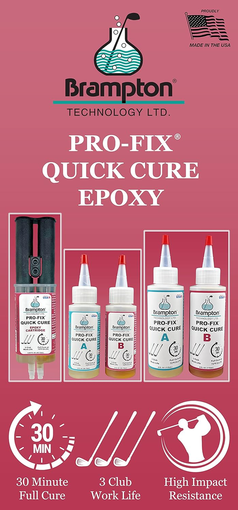 Brampton Epoxy PRO-FIX 5&15 Quick Cure - Golf Club Repair image number 3