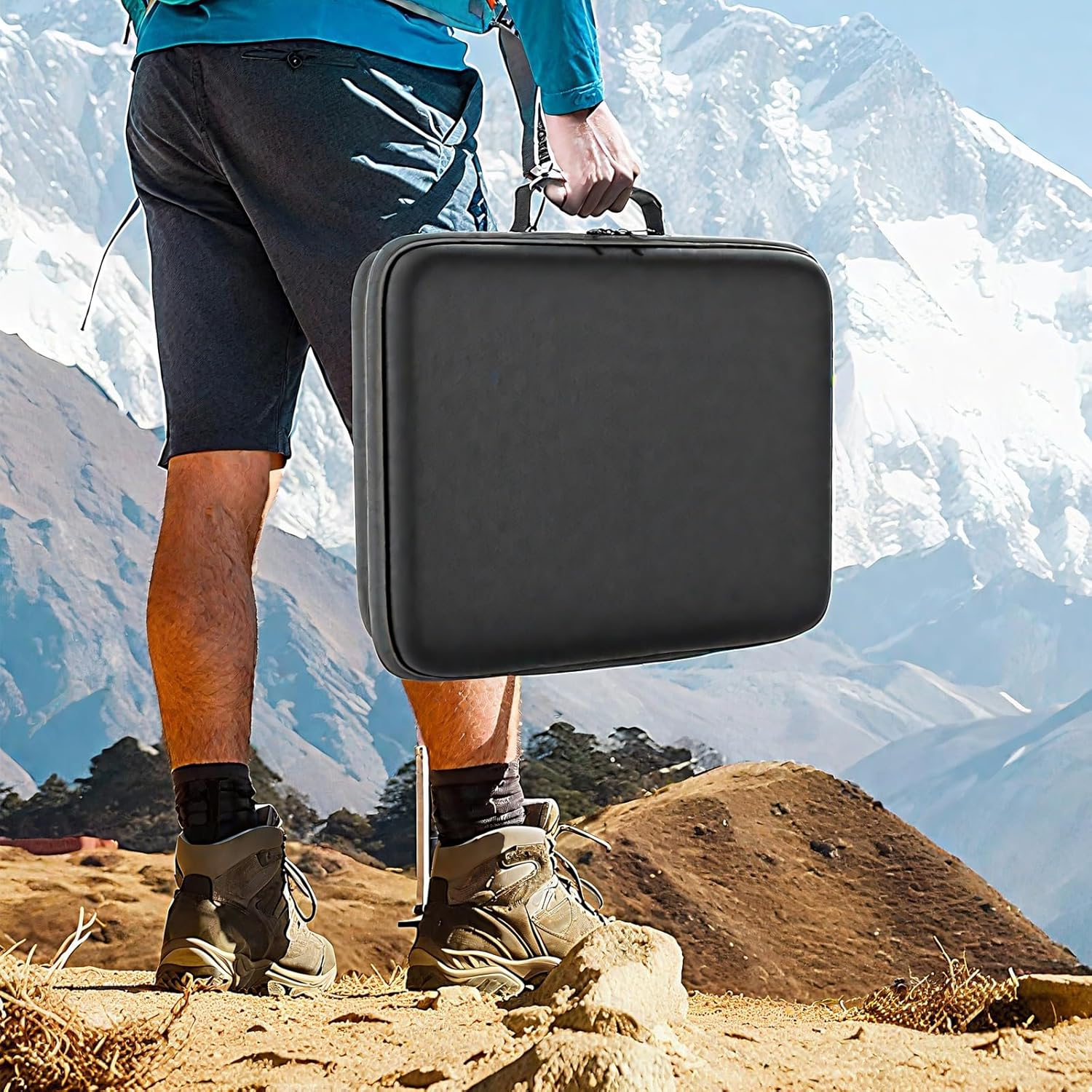 Portable Hard Shell Travel Case for Starlink Mini &ndash; Custom-Fit Protection for Kickstand, Pipe Adapter, Cables & Power Supply with Dual-Layer Shock-Absorbing Foam image number 6