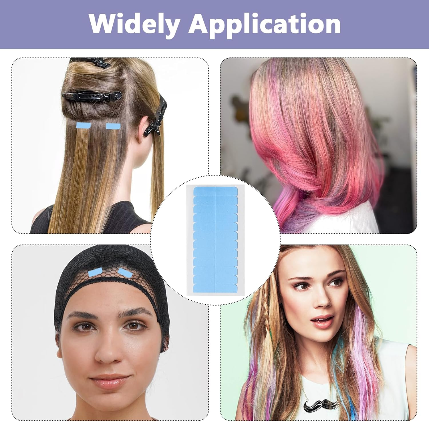240 Pieces Hair Extension Tape, Tape in Hair Extensions, Tape in Extensions, Double Sided Adhesive Wig Tape Replacement Tape for Hair Extensions, Professional Strong No-Residue (4Cm X 0.8Cm) image number 4