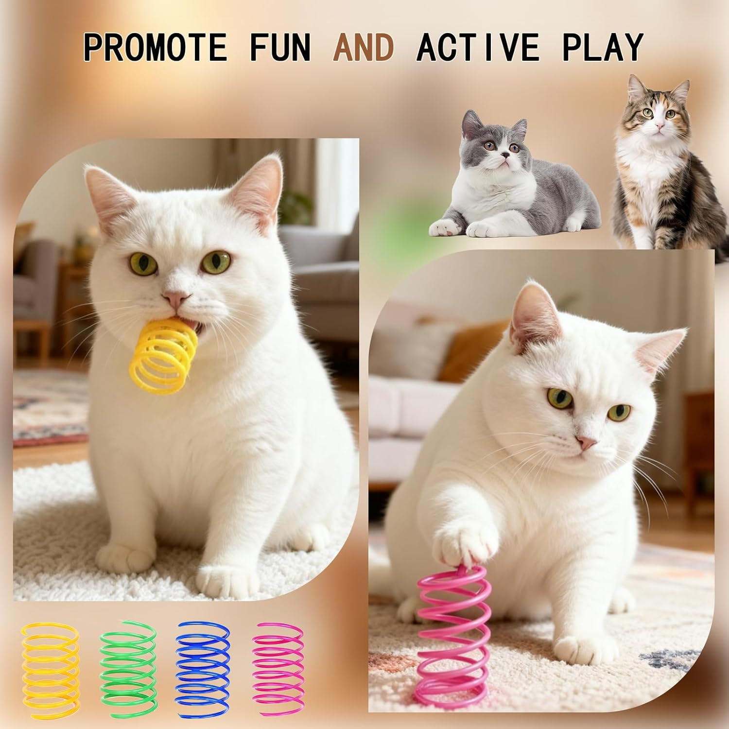 36-Piece Cat Spring Toy Set &mdash; a Must-Have Enrichment Cat Toys for Indoor Cats, Solving All Needs for Interactive Cat Toys, Kitten Toys, and Cat Enrichment in One Box. image number 6