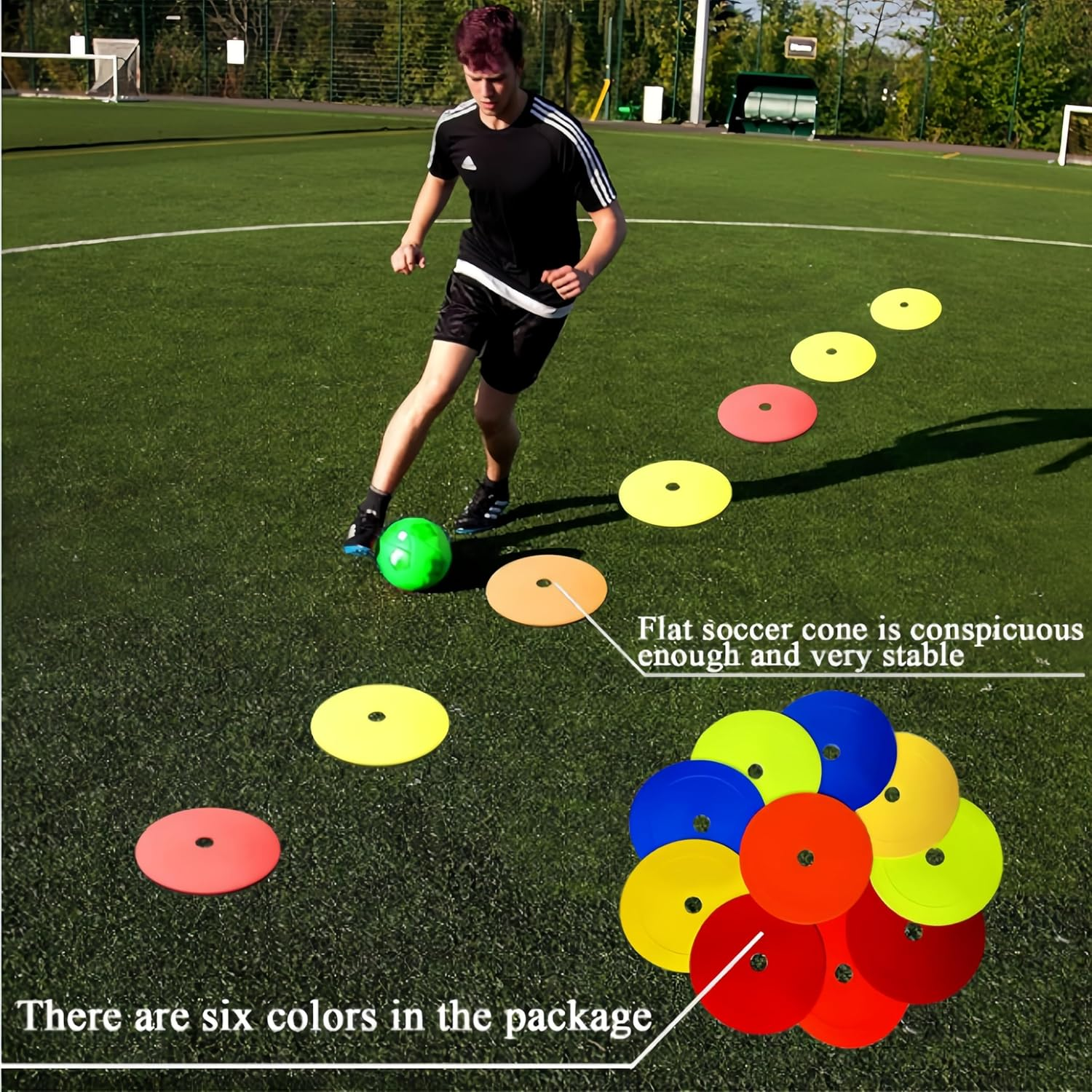 10 Pack Spot Markers Flat Disc Markers Poly Vinyl Spot Markers Non- Spots Markers Agility Markers Floor Dots Football Basketball Sports Speed Agility Training Markers for Sports Training