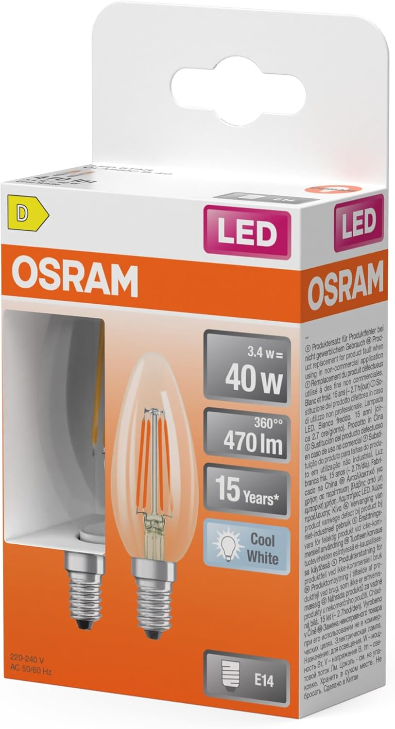 OSRAM LED Retrofit Classic B 3.4 W 840 Clear E14 image number 1