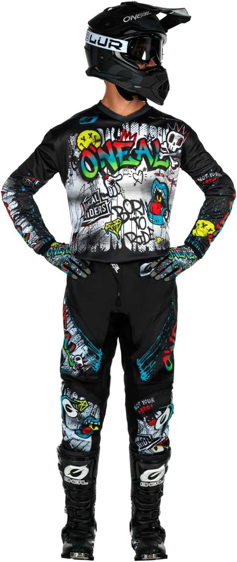 O'Neal Boys Element V.24 Youth Dirt Bike Jersey, Black/White, Large US image number 1