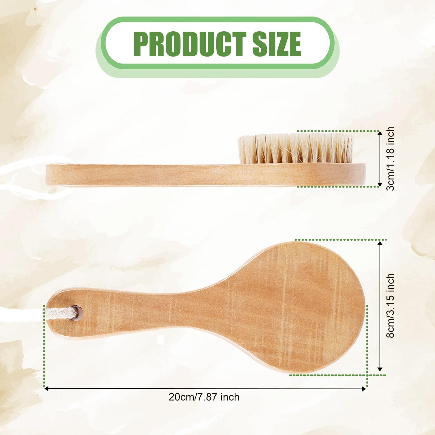 Vegetable Brush, 7.87X3.15 Inch Potato Scrubber with Long Ergonomic Handle Fruit Scrub Brush Carrot Brush Cleaning Brush Wooden Dish Brush for Cleaning Food Vegetable Kitchenware image number 2