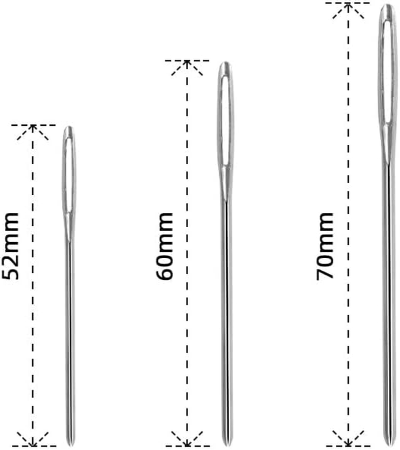 CJESLNA 12PCS Large-Eye Needles Blunt Needles Yarn Knitting Needles Sewing Crafting Knitting Weaving Stringing Tools Handmade Yarn Embroidery Thread Needle with Clear Bottle （3Size image number 6