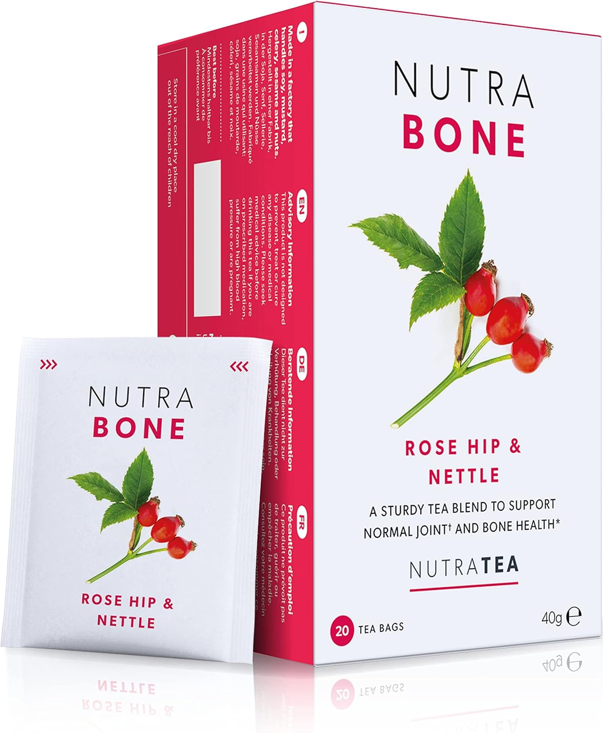NUTRABONE - Bone Health Tea | Bone Strength Tea - Helps Maintain Bone Density & Joint Care - Includes Ginkgo Biloba, Rosehip & Devil'S Claw - 20 Enveloped Tea Bags - by Nutra Tea - Herbal Tea image number 4