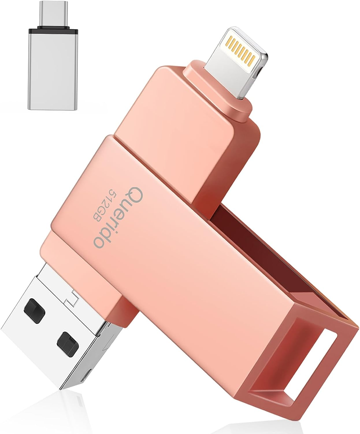 Querido Apple Mfi Certified 512G USB 3.0 Flash Drive for Iphone, Photo Stick, Thumb Drive, External Storage for Pc/Ipad/More Devices - Pink image number 5