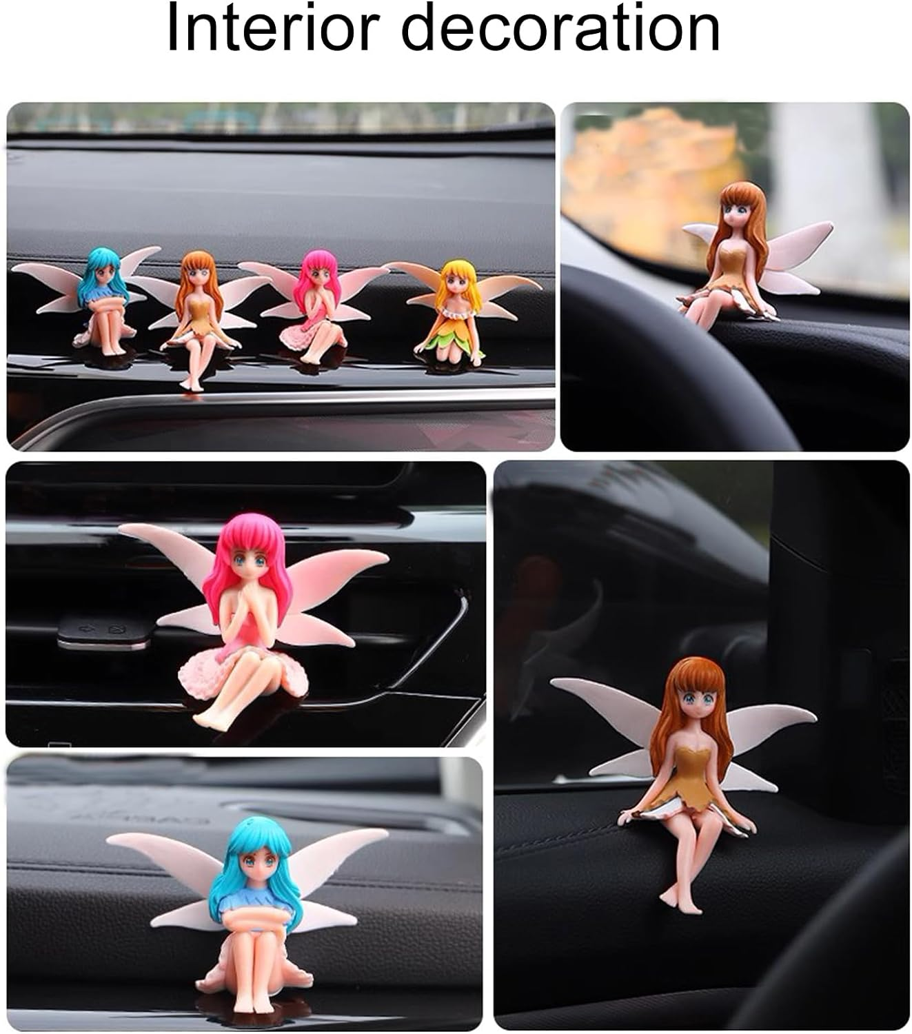 Pinenjoy 4Pcs Miniature Fairy Figurines Small Resin Flower Fairies Ornaments for DIY Fairy Garden Flower Pot Bonsai Micro Landscapes Craft Home Tabletop Decoration image number 1