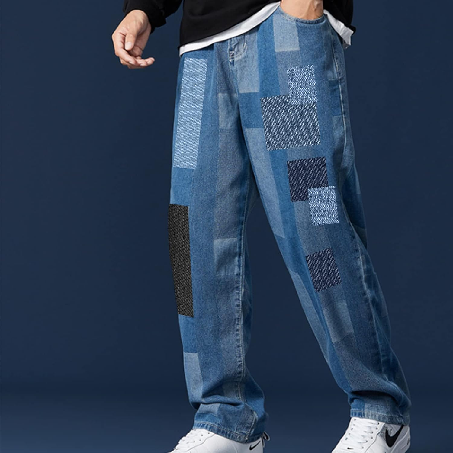 Pack of 15 Iron-On Patches, Large Iron-On Patches, 28 X 12.5 Cm, Cotton Patches, Iron-On Patches, Denim Patches, Repair Kit in 5 Colours for Clothes Jeans Bag image number 5