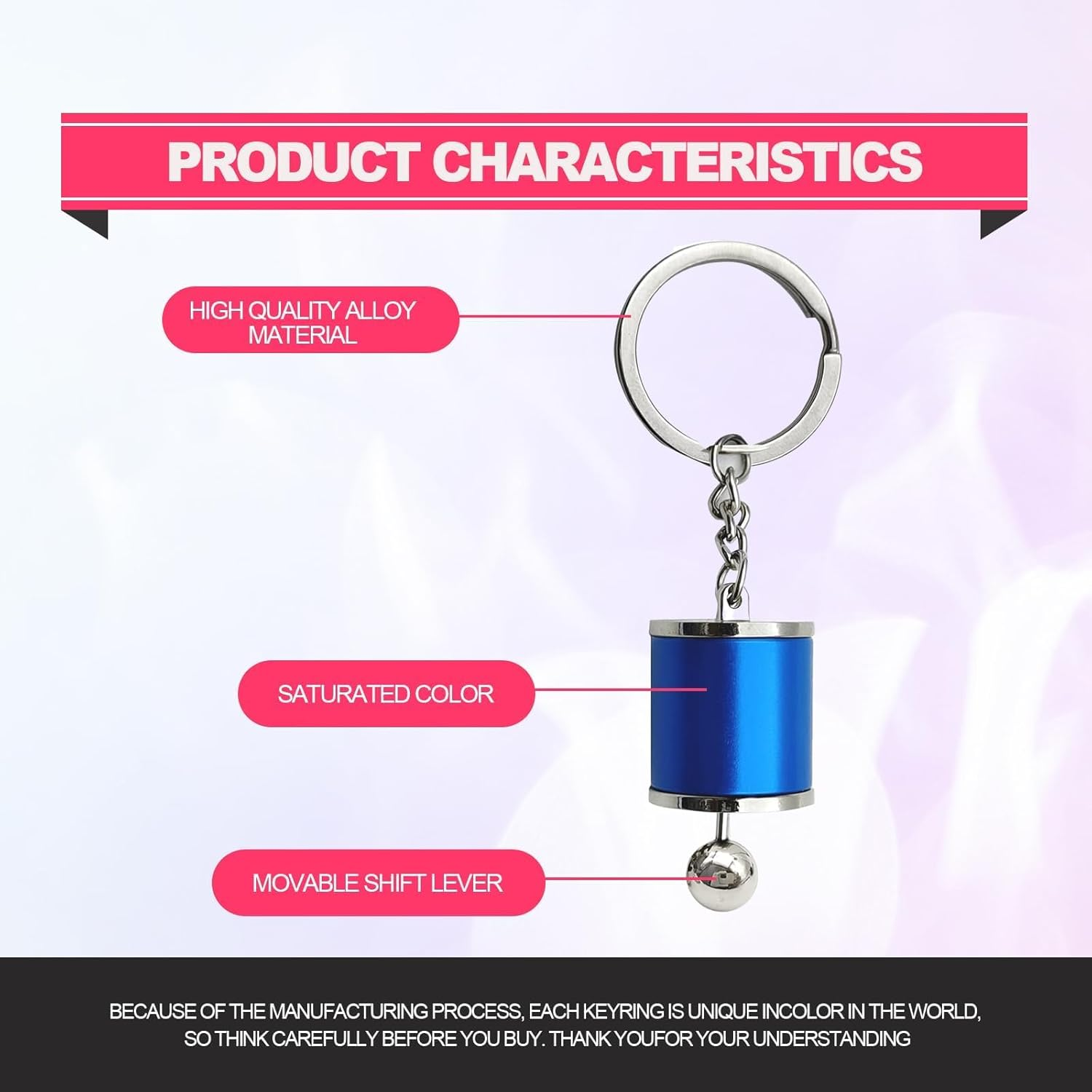 Box Keychain 6 Speed Manual Transmission Shift Lever Keyring Mini Car Gear Shift Stick Knob Keyring Manual Transmission Gearbox Key Chain Creative Car Key Fob Keychain Accessories image number 1