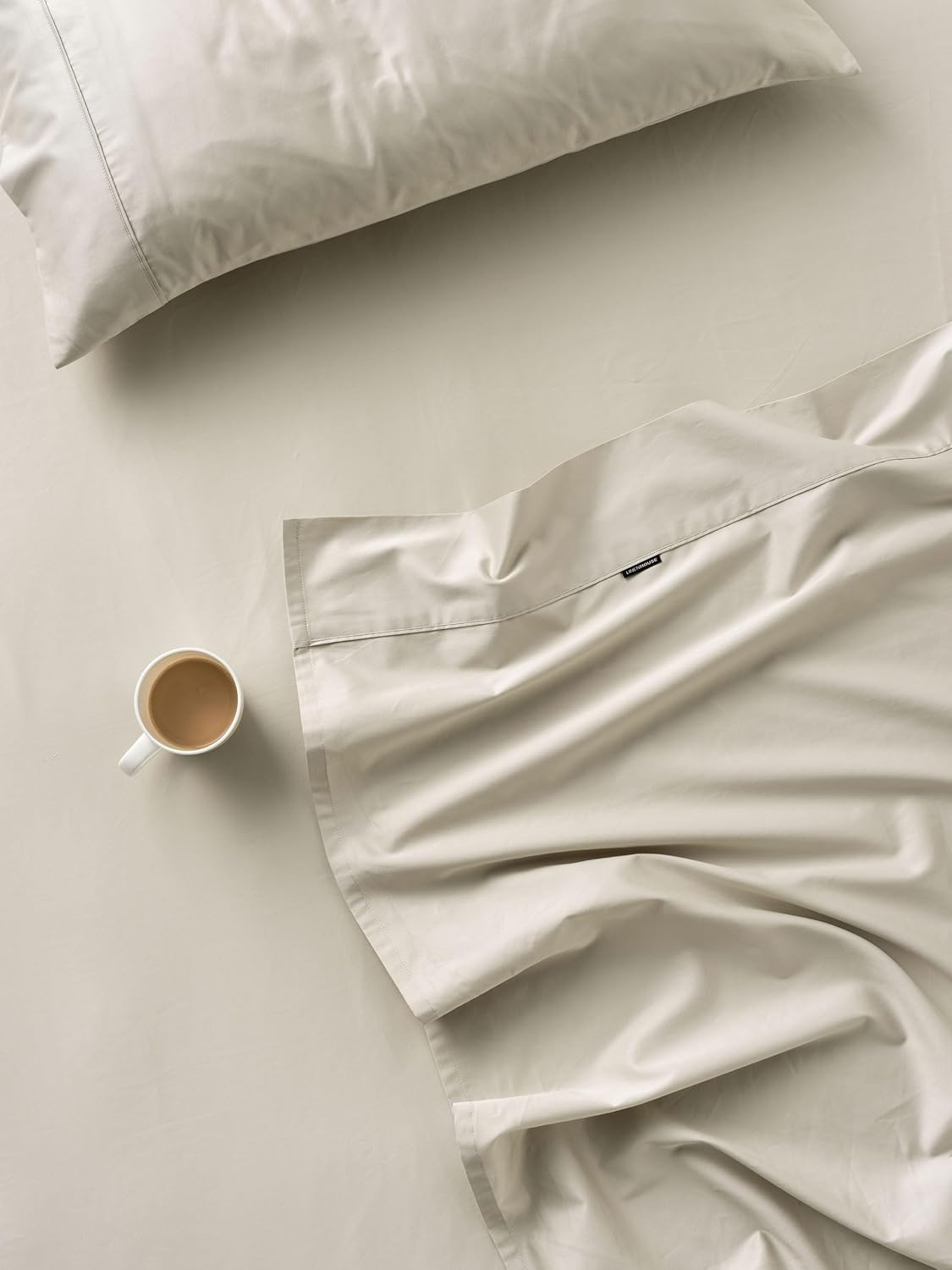 Linen House 500TC Cotton Sateen Sheet Set, Single, Pale Blue - Green Gum image number 3