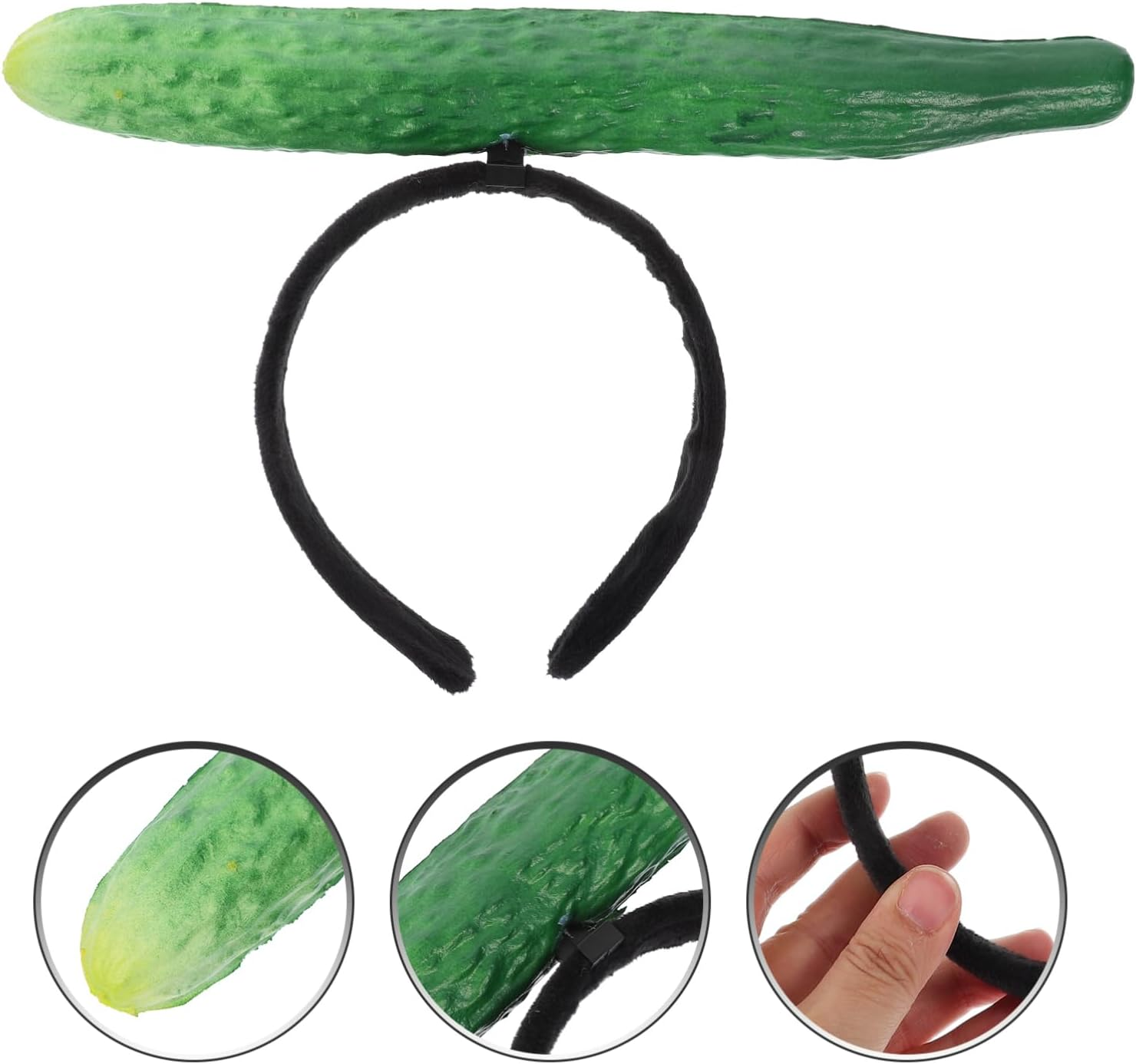 Beaupretty Vegetable Headband Funny Chinese Cucumber Headband 3D Makeup Headband Spa Hair Band Face Wash Headband Elastic Skin Care Head Wrap Hair Accessories