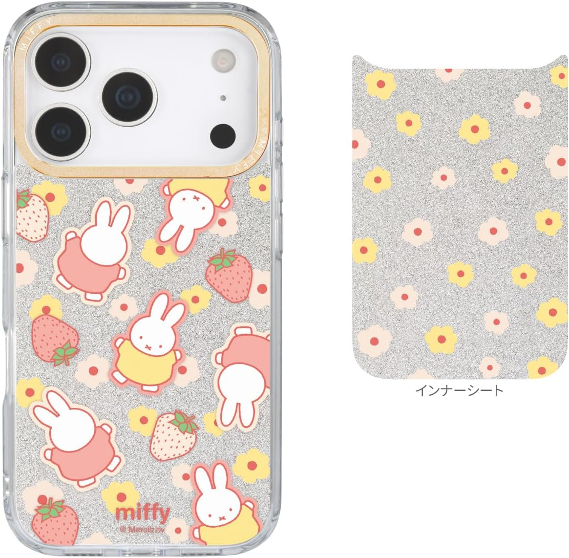 Gourmandies MF-635B Miffy Camera Frame Iphone 17 Pro Compatible Case Strawberry - Strawberry image number 6