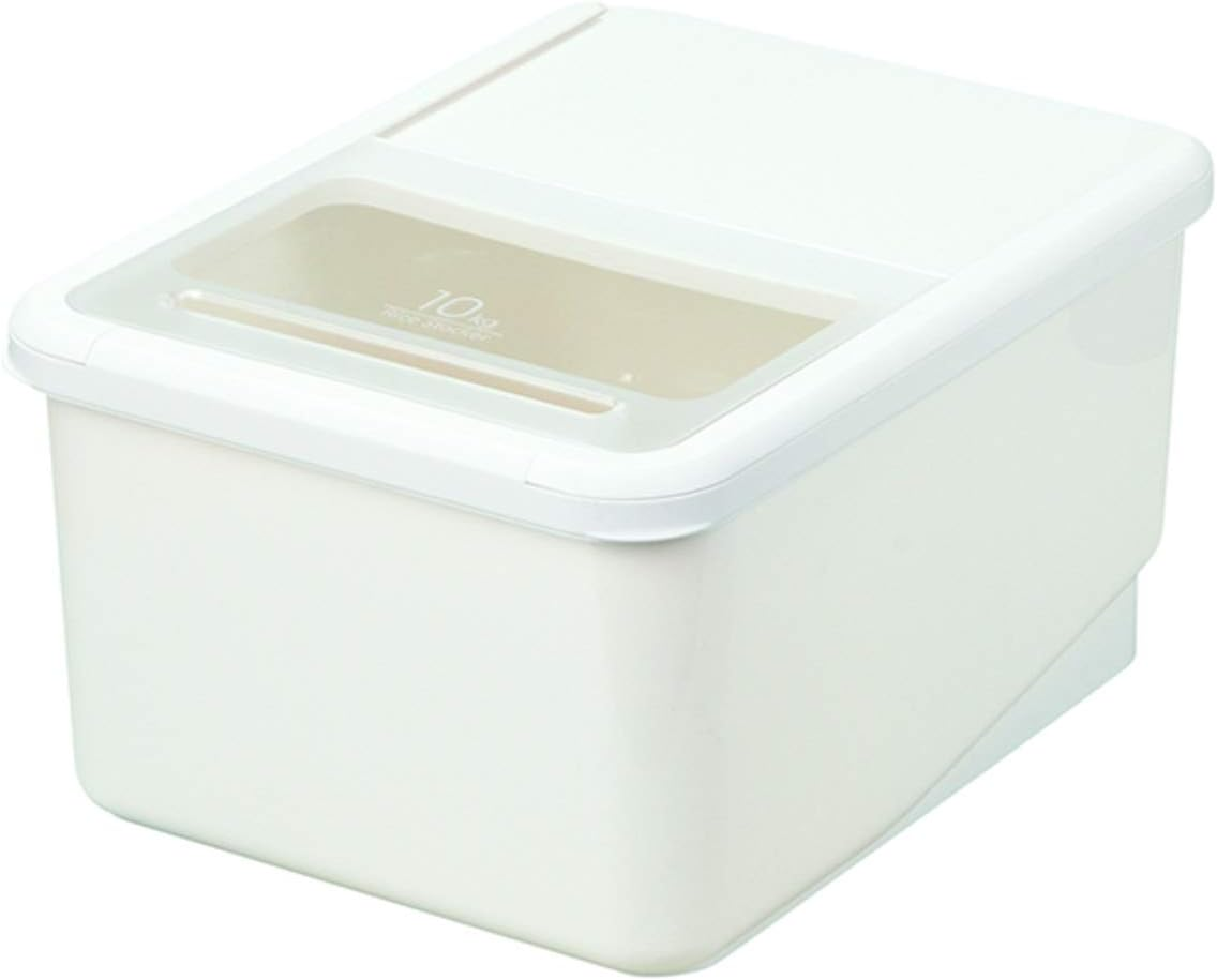 Pearl Metal HB-5424 Rice Bin for 22.0 Lbs (10 Kg), Drawer Storage, 1 Cup Included, Slide Lid, Made in Japan, White image number 2