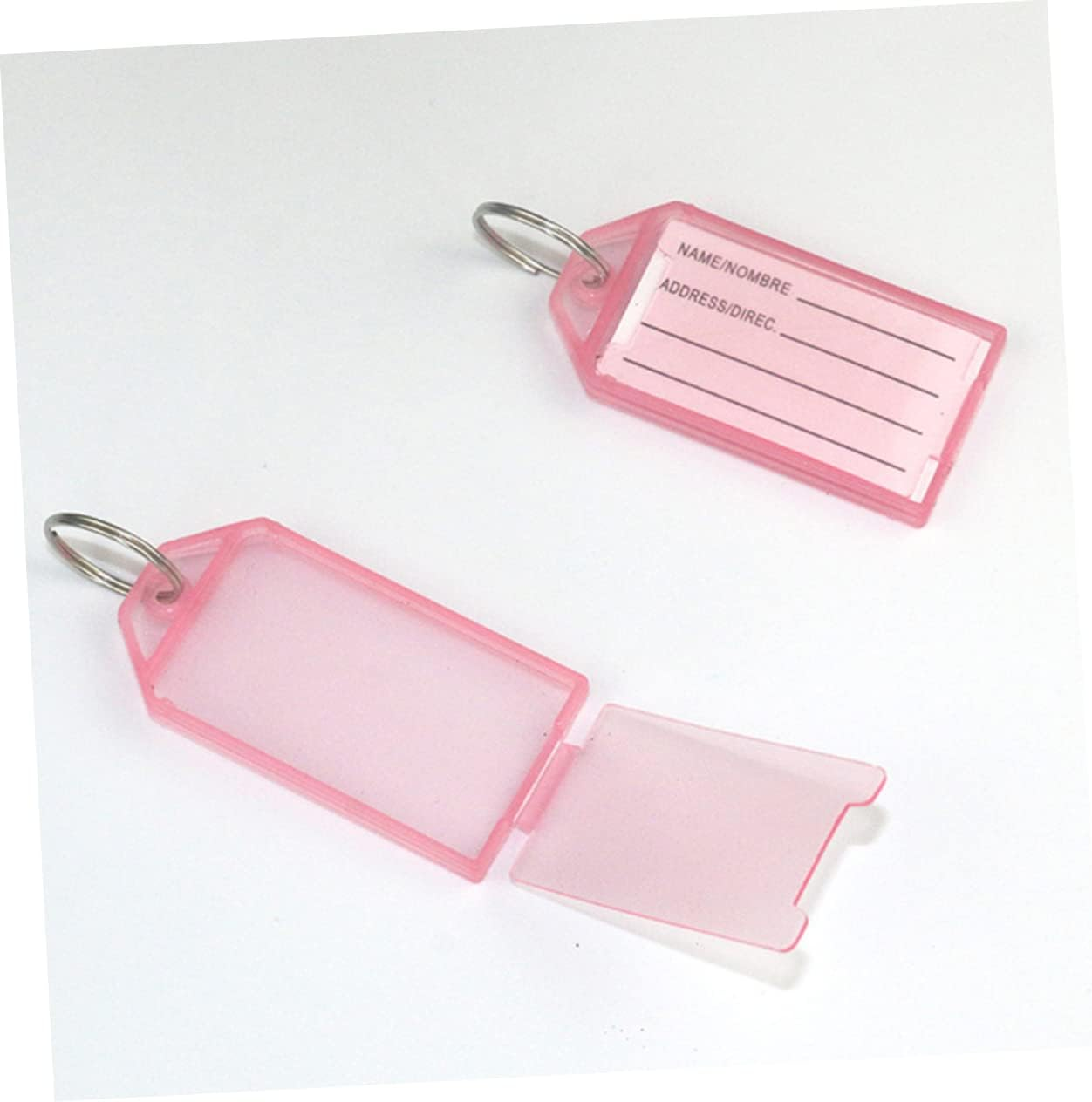 GRIRIW 40Pcs Luggage Label Keychain Plastic Key Tags Id Labels Hotel Luggage Tags image number 1