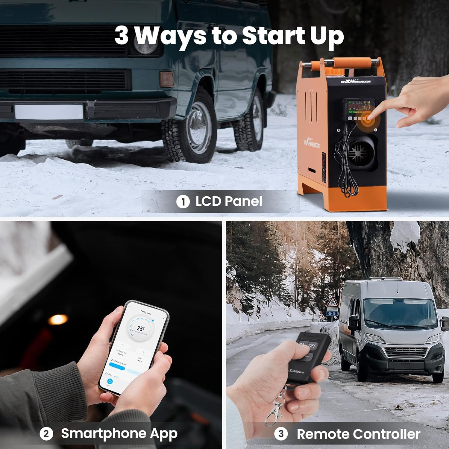 Maxpeedingrods Diesel Heater 5KW 12V, Bluetooth App, All-In-One W/Automatic Altitude Adjustment Control Air Heater for Campers Camping RV Boat Trailer Van Greenhouse image number 6