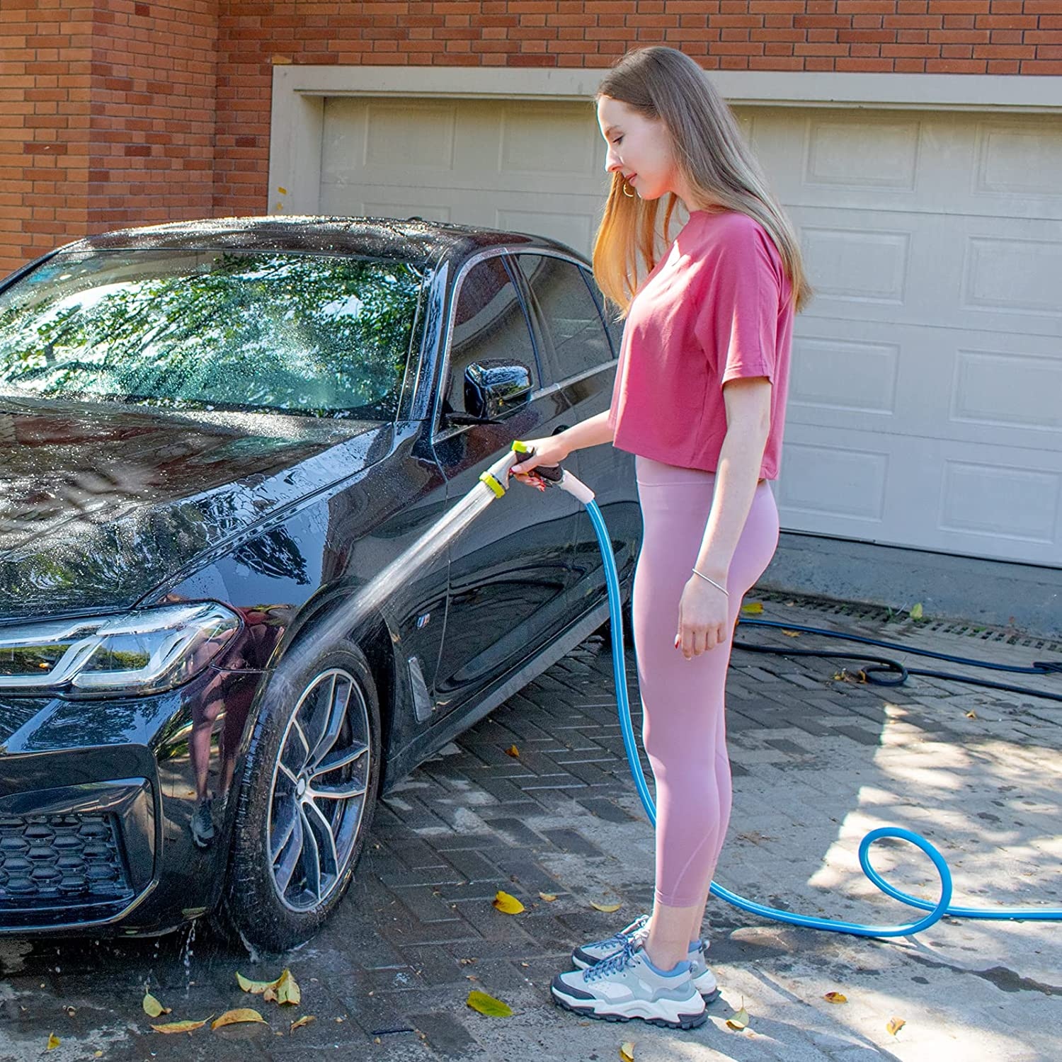 Fevone Garden Hose 5 Ft X 5/8", Hose Reel Connector/Leader Hose, Lead in Water Hose, Fits Hoses/Pipes of All Replacement/Replaceable Parts, Solid Aluminum Fittings - Zero Leak, 2 Years Warranty