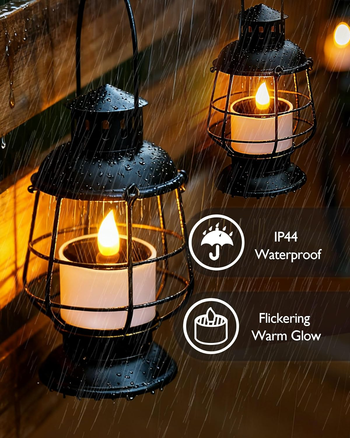 Homemory Solar Candles Outdoor Waterproof, Dusk to Dawn Outdoor Lighting, Reusable LED Tea Light Candles for Lantern Garden Camping and Home Decor, 2.3''X2'', Pack of 6 image number 6