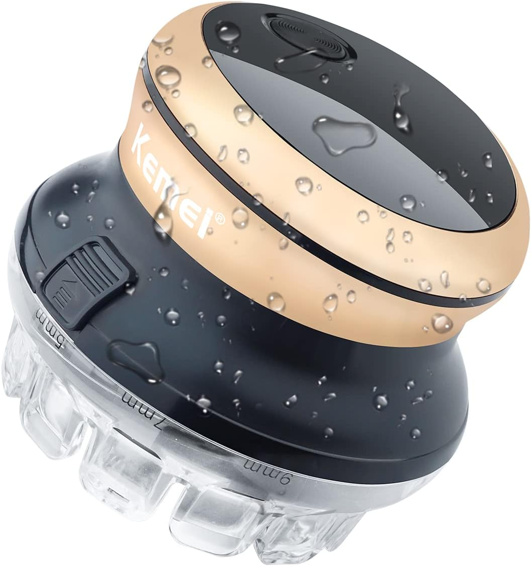 KEMEI 887 Hair Clipper for Men Circular Cordless Trimmer, Self-Haircut Kit, Rechargeable LED Display Gold (Fba-Km887-Gold) image number 4