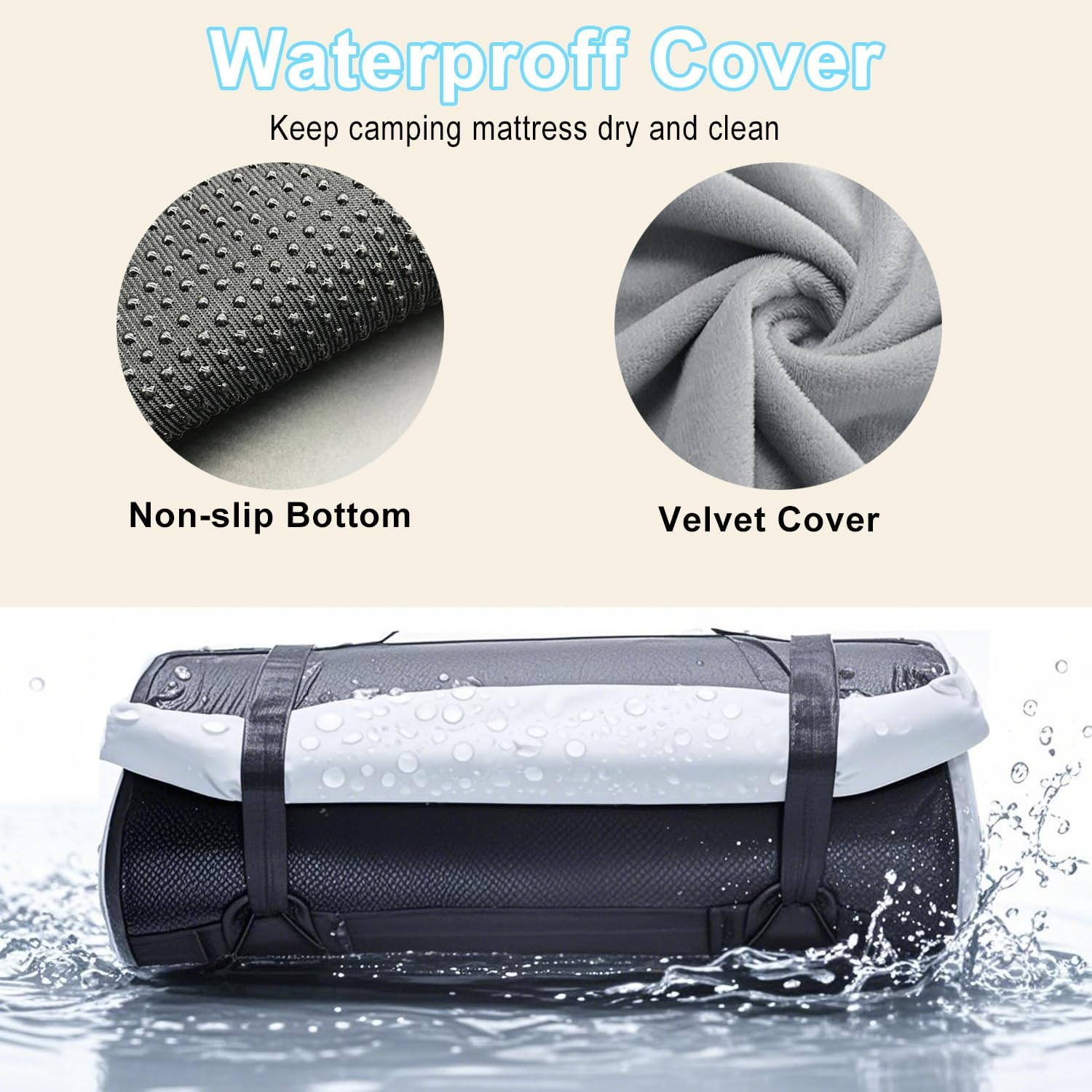 Memory Foam Camping Mattress - Portable Roll up Sleeping Pad for Car, Tent, Cot & Floor - Waterproof, Comfortable & Compact with Travel Bag image number 5