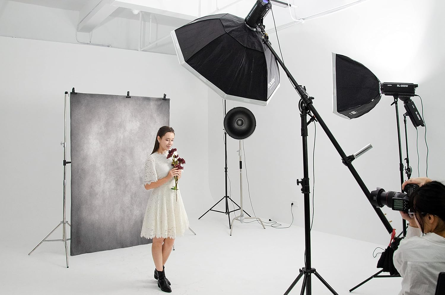 Kate 5X7Ft Vintage Backdrops Abstract Grey Portrait Photo Backdrop for Photography Studio image number 5