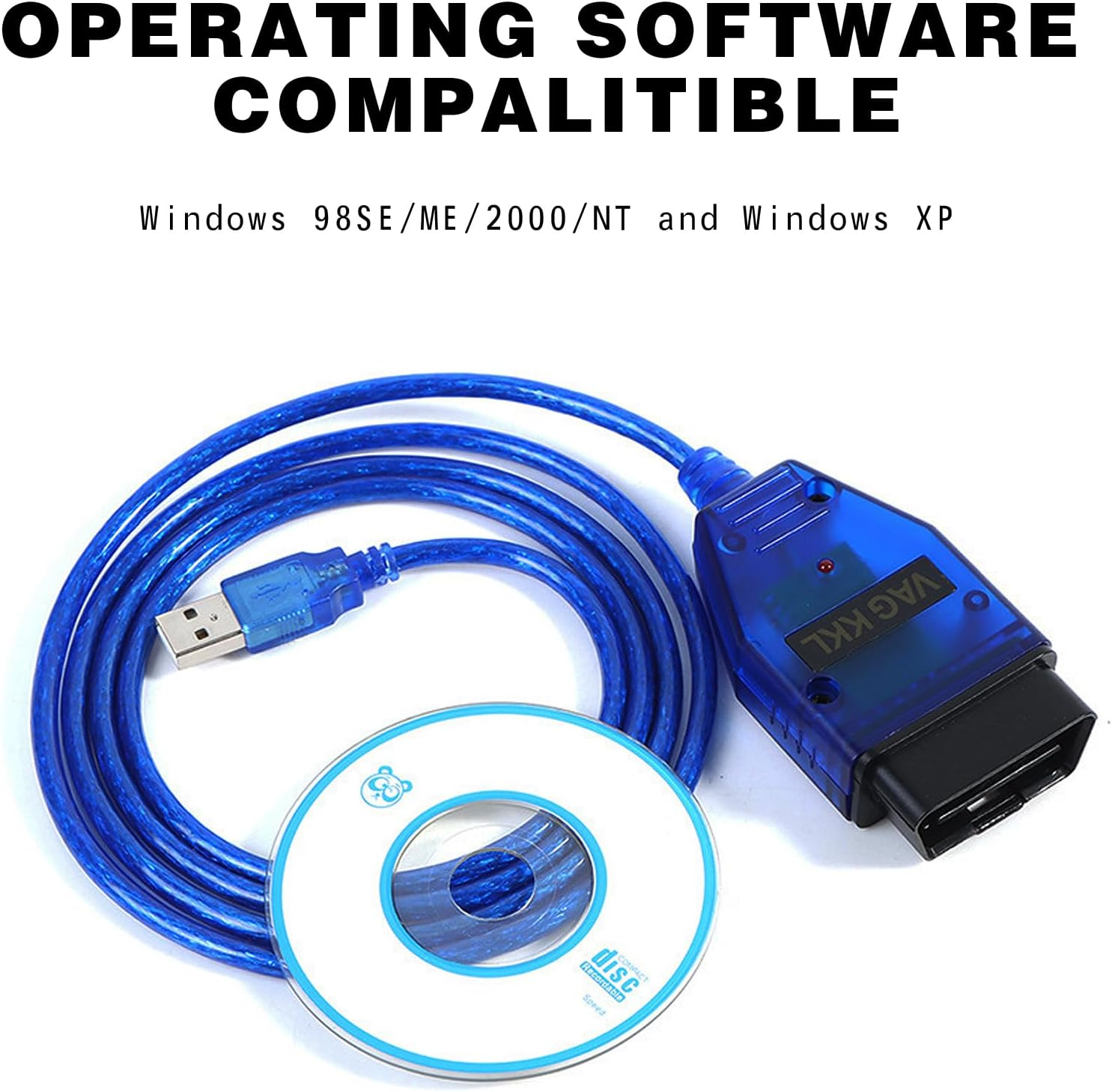 VAG-COM OBD2 USB Scanner Cable CH340 Chip for Vw/Audi/Skoda/Seat | Diagnostic Coding Tool & Auto Scan | 1995-2023 Vehicles | KKL 409.1 ECU Programming image number 2