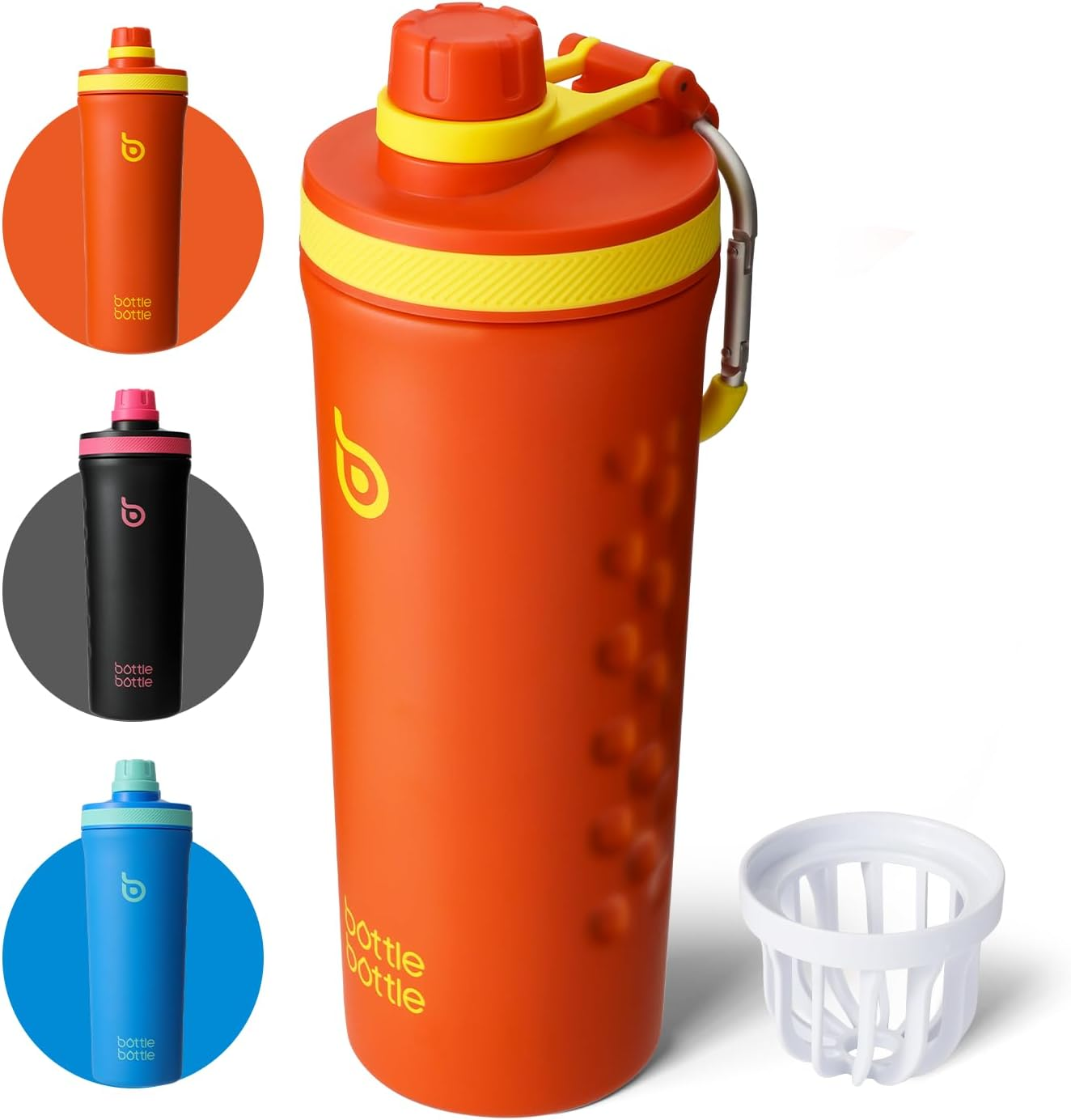 BOTTLE BOTTLE 26 Oz Insulated Shaker Bottle Insulated Water Bottle for Men and Women Protein Shaker for Gym Water Cup Dark Blue