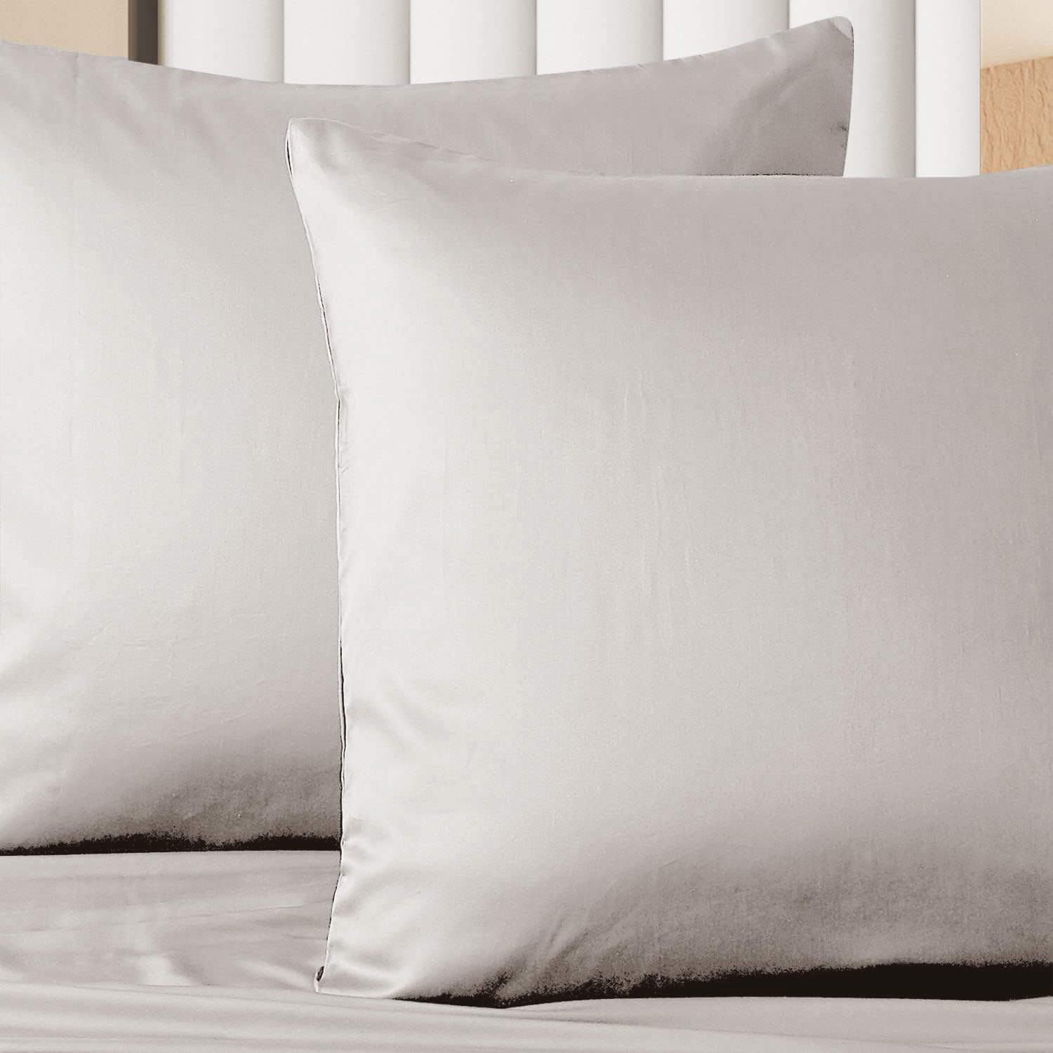 Luxton 100% 1000TC Cotton European Pillowcases 65X65Cm Linen Beige Sateen Cotton Solid Plain Linen Beige Hotel Level European Pillowcase 1PC (65X65Cm, Linen Beige) image number 3