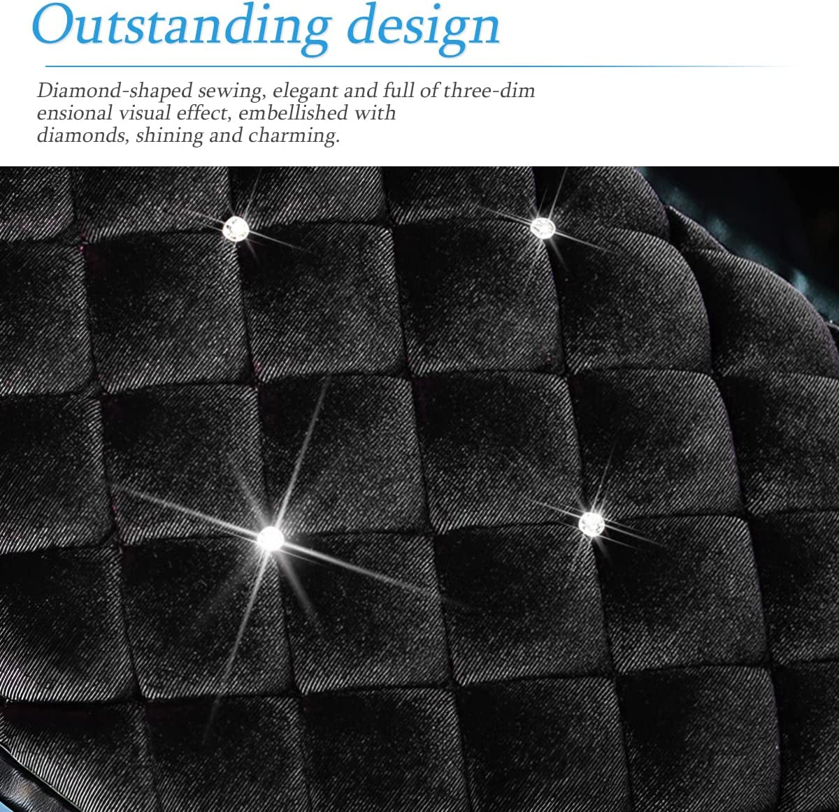 AUCELI Fluffy Car Armrest Cover, Bling Diamond Auto Center Console Pad, Soft Seat Box Protector, Plush Cushion for Arm Rest, Vehicle Interior Protection Accessories, Universal Fit Truck SUV image number 1