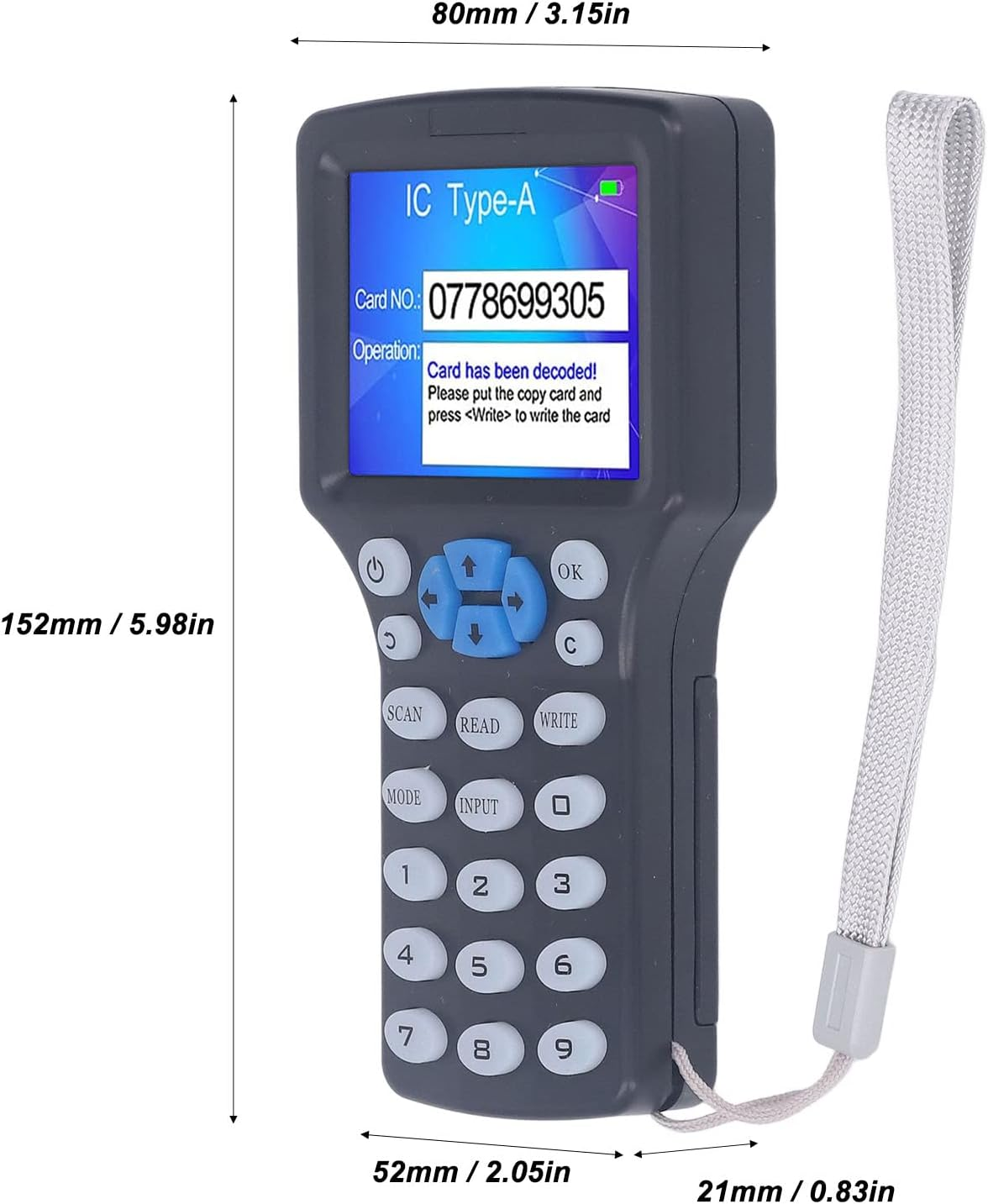 NFC RFID Card Copier Readers Writer, Access Control Card Copier IC ID Card Copier Access Card Duplicator Writer Duplicator with UID Keychain and HD 2.8Inch Full Color Screen image number 2