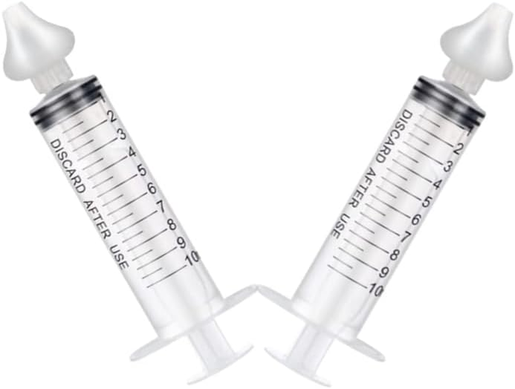 2PCS Professional Syringe Baby Nasal Aspirator，Safe and Comfortable Nasal Irrigator，Cleanable and Reusable Silicone Nasal Suction Tip（10Ml ） image number 2