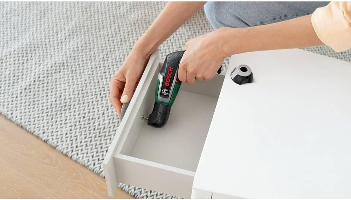 Bosch IXO Cordless Screwdriver 7Th Generation 3.6V 2.0Ah 5.5Nm Set Including Angle and Eccentric Attachment with Micro USB Cable Screws up to 190 Screws in Storage Box image number 3