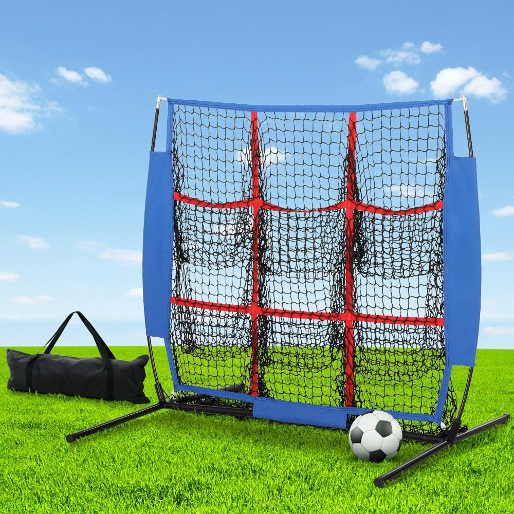 Everfit Baseball Net, 9 Pockets Practice Sports Nets Goal Portable Softball Training Aid Netting Screen Backyard Indoor Outdoor Camping Equipment, with Carry Bag Lightweight Blue image number 2
