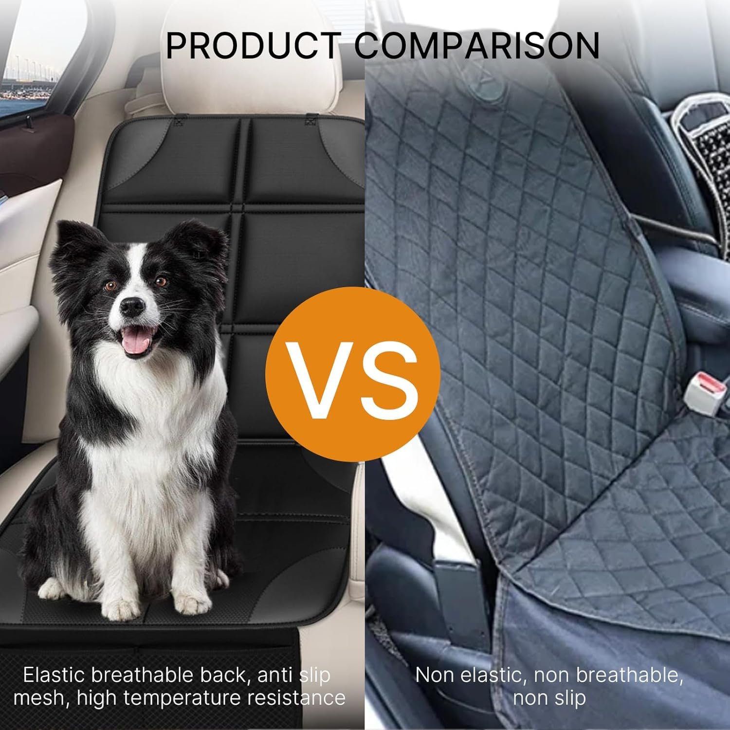 Car Seat Protector, Thick Padding Seat Protector under Baby Car Seat, 600D Waterproof Non-Slip Fabric Seat Cover for Child and Pet with Pockets (Black 1 Pcs) image number 4