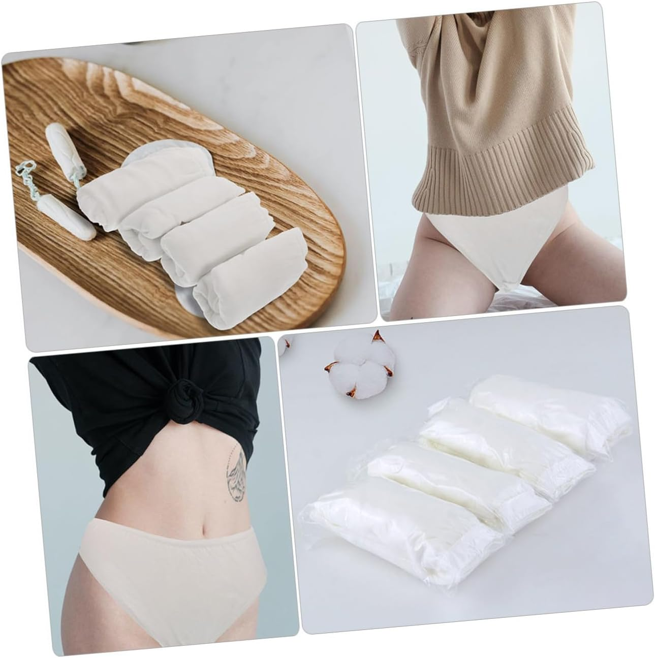 KICHOUSE 5Pcs Disposable Cotton Maternity Briefs Portable Lightweight Elastic Postpartum Panties for Women Travel Use No Washing Required image number 1
