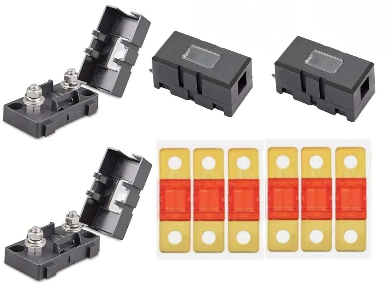 MIDI Fuse Kit with Inspection Window &ndash; Includes 4 X MIDI Fuse Holders + 6 X 50A MIDI Fuses &ndash; 12V, 24V, 32V DC High Current Protection for Battery, Inverter, 4WD, Marine & Solar Systems (50A Window) image number 4