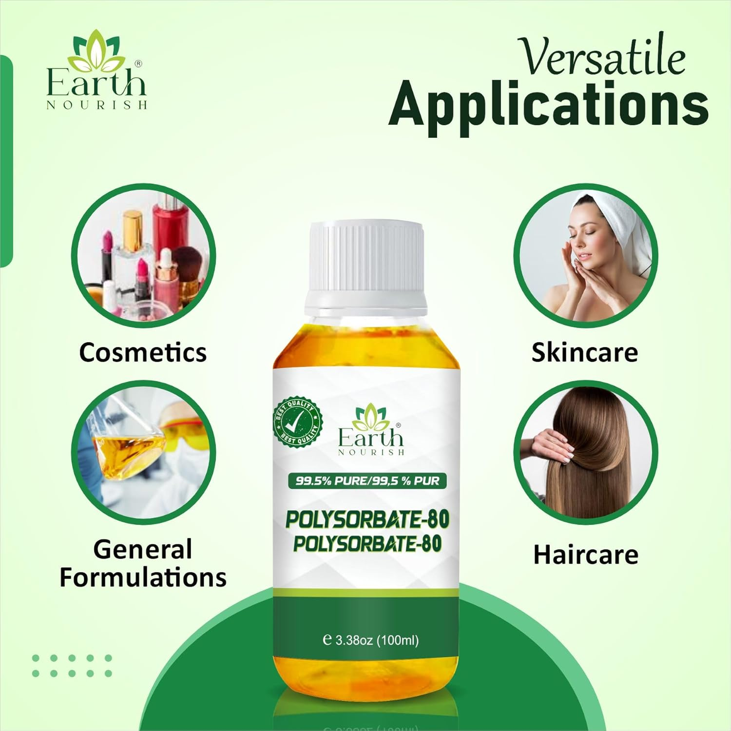 Earth Nourish Polysorbate 80 3.38 Fl Oz / 100Ml &ndash; Cosmetic Grade Emulsifier for Bath Bombs, Lotions, Creams & DIY Skincare Formulations image number 4