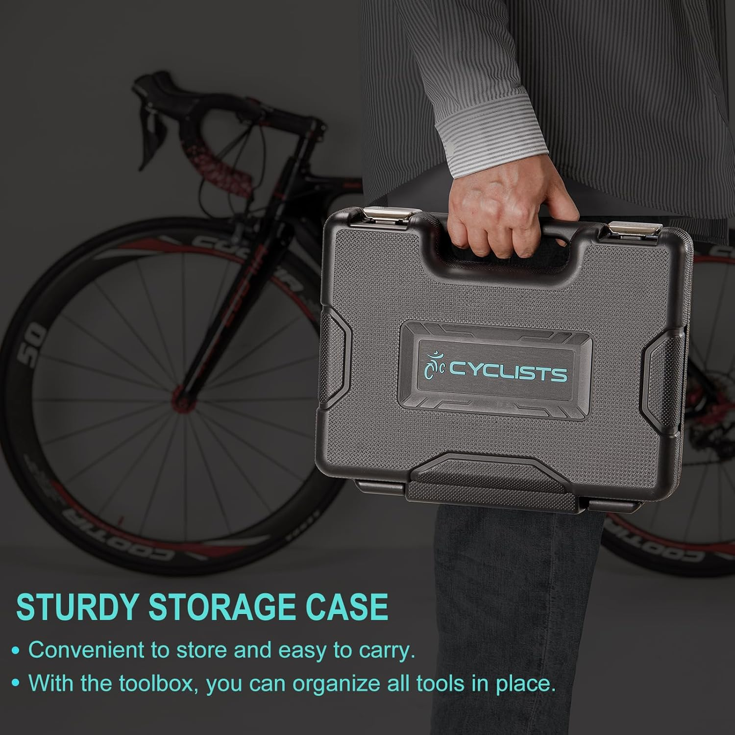 Bike Tool Kit with Storage Case - 22 PCS Bicycle Repair Tool Set Portable Tools Box - Bike Maintenance Tools for Road Bikes and Mountain Bikes image number 5