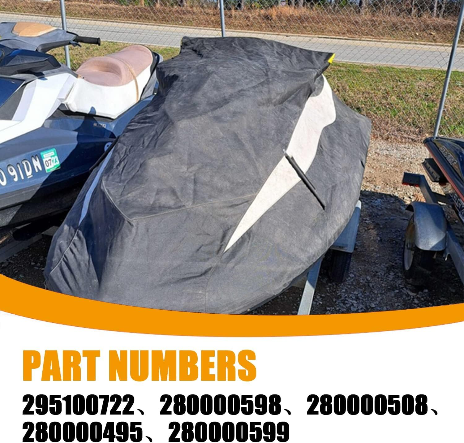 Waterproof Jet Ski Trailerable Watercraft Ski Cover Fit for 2011-2019 Bombardier SEA-DOO PWC GTS, GTS Rental, GTI, GTI SE, GTI Limited Replace 295100722, 280000598, 280000508, 280000495