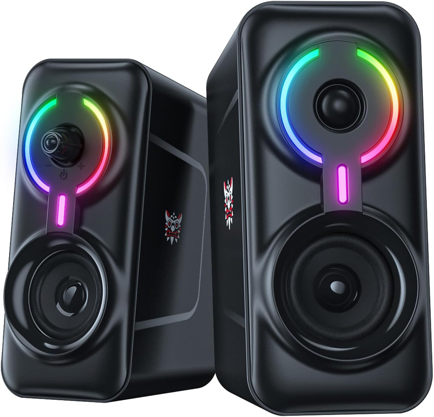 Bluetooth Computer Speakers, RGB Gaming Speakers with 6 Color Backlit, 2.0 CH Stereo Subwoofer, USB Powered Speakers for Pcs, Desktop, Laptop, Monitor, Mac, Phone image number 5