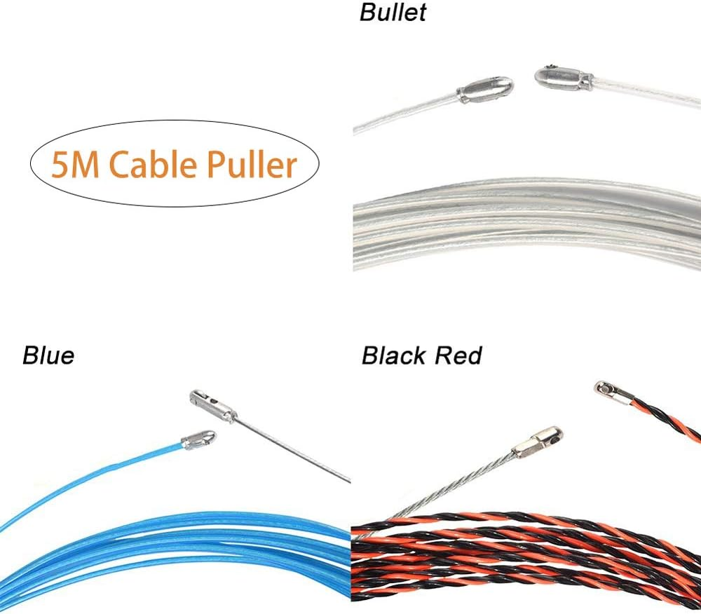 5M Fish Tape Wire Puller, Electrical Wire Threader Cable Lead Puller Pulling for Wiring Installation of Telecommunications Floor Ducts (Blue) image number 4