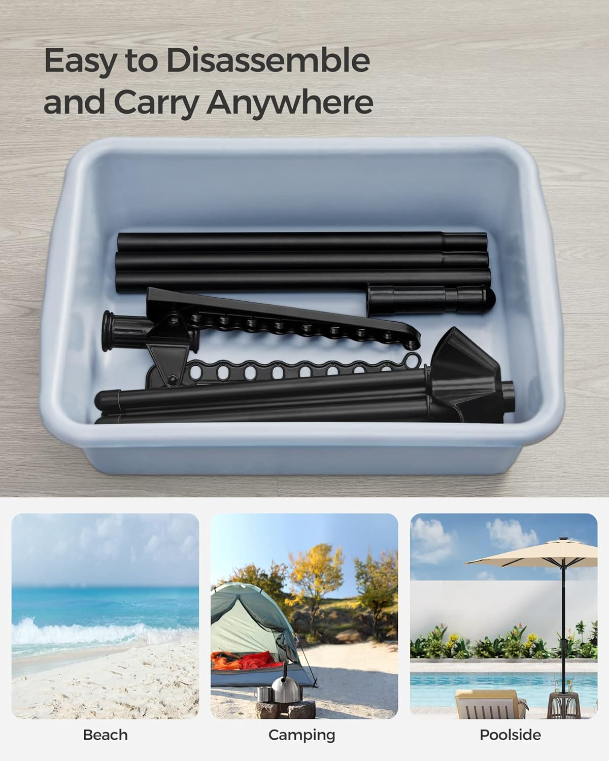 SONGMICS Clothes Airer, Clothes Drying Rack with 3 Rotatable Arms for Hangers, 4-Leg Indoor Folding Laundry Rack, Stainless Steel, for 27 Pieces of Clothes, 150 Cm High, Black LLR510B01 image number 6