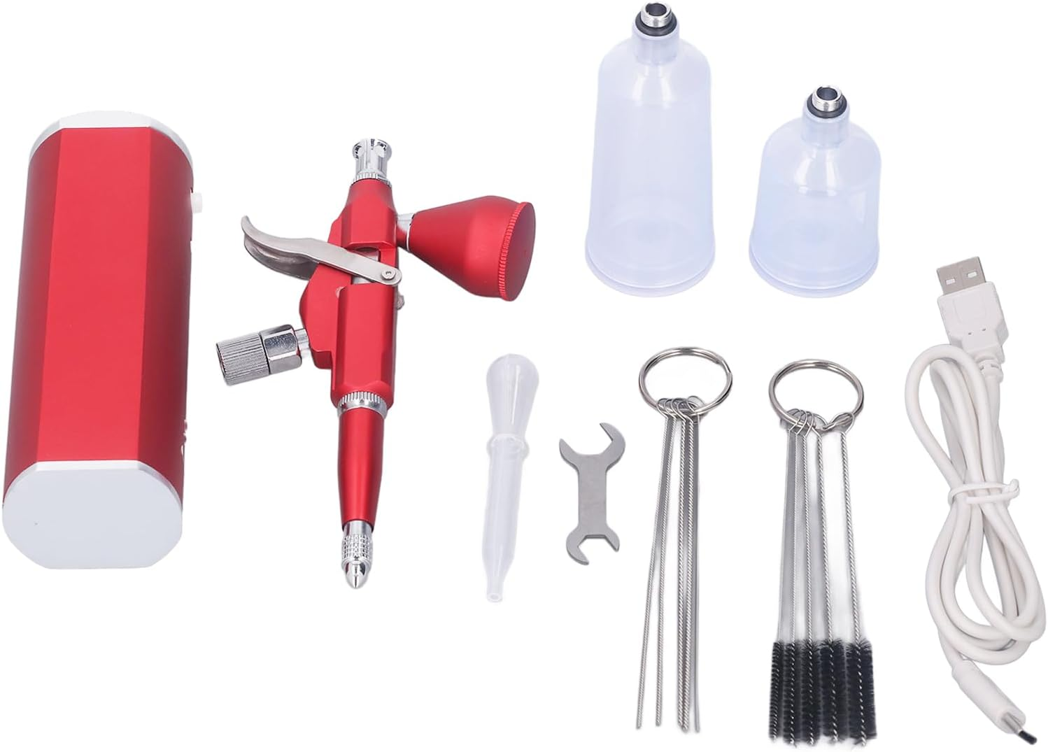 Asixxsix Mini Airbrush Kit with Compressor, 30PSI Portable Cordless Auto Airbrush Gun Kit Rechargeable Handheld Gun for Makeup, Cake Decor, Crafts Painting, Nail Art, Tattoo image number 2