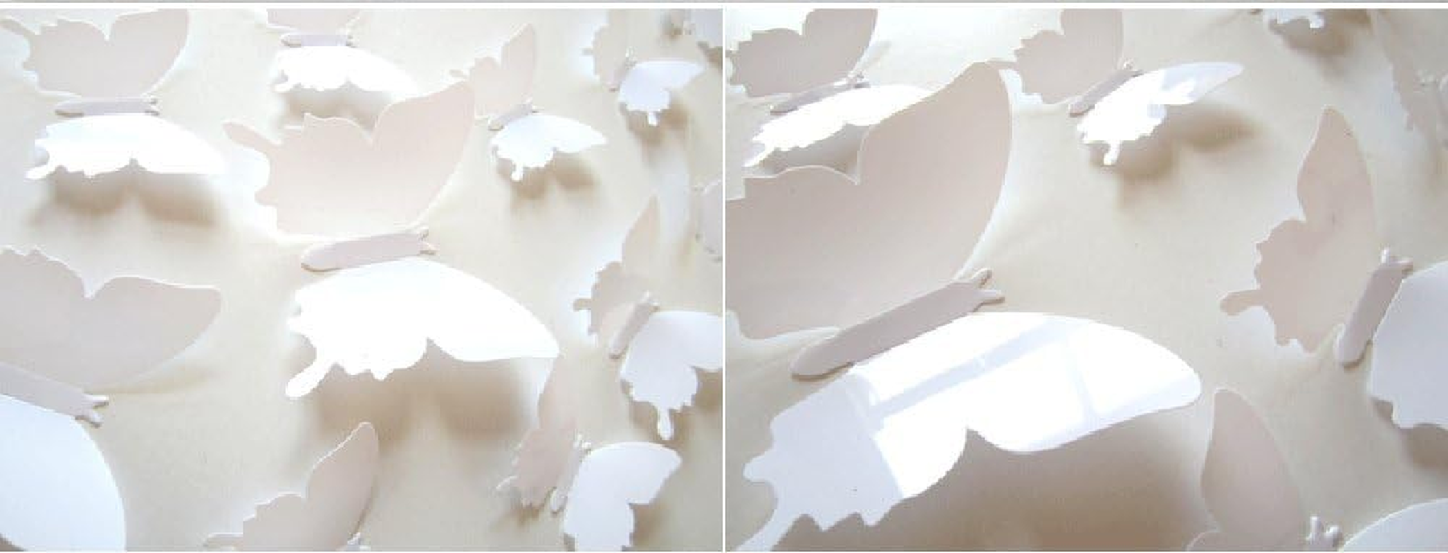 Cuteproduct 12Pcs 3D Butterfly Removable Wall Decals Diy Home Decorations Art Decor Wall Stickers Murals for Babys Kids Bedroom Living Room Classroom Office(Color White) - Black,Random image number 4