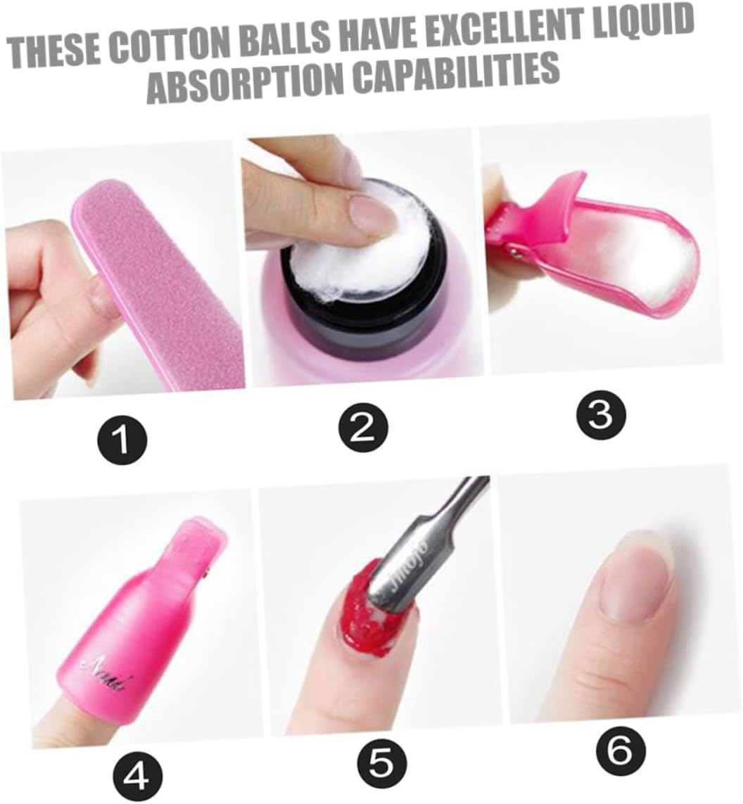Nail Cotton Balls for Nail Polish Remover 3 Bags Absorbent Cotton Balls Suitable for Home and Salon Use image number 1