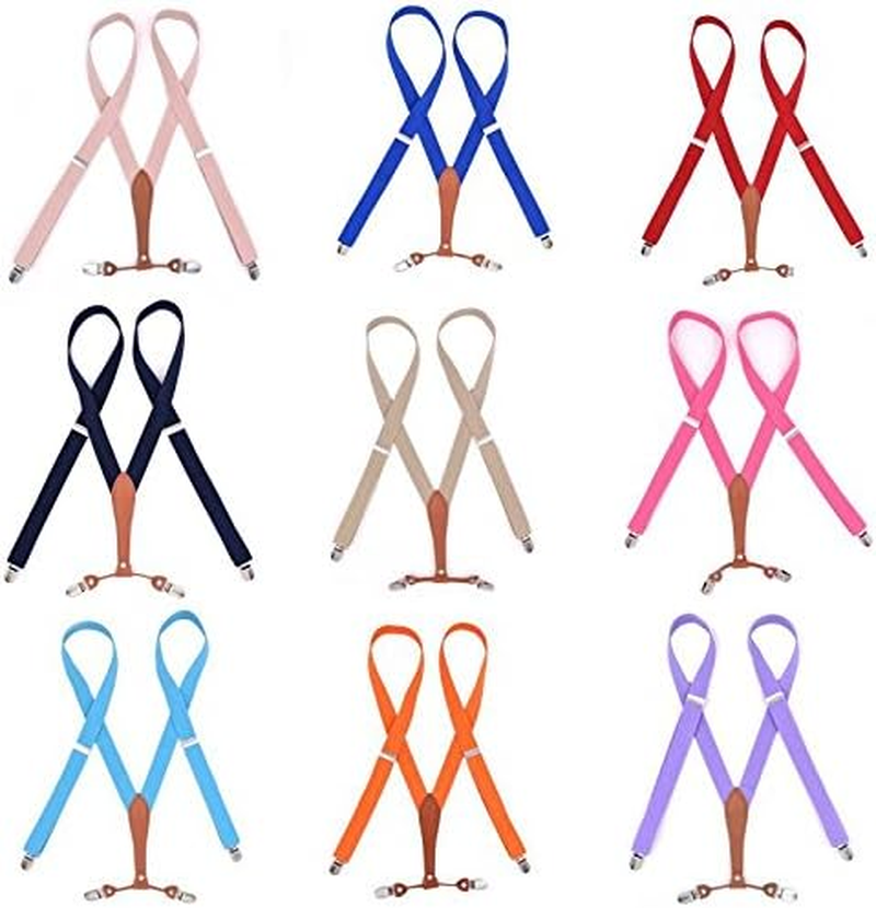 Bigood 25MM Adult Mens Lengthen Elastic Adjustable Braces Suspenders with 4 Clips image number 2