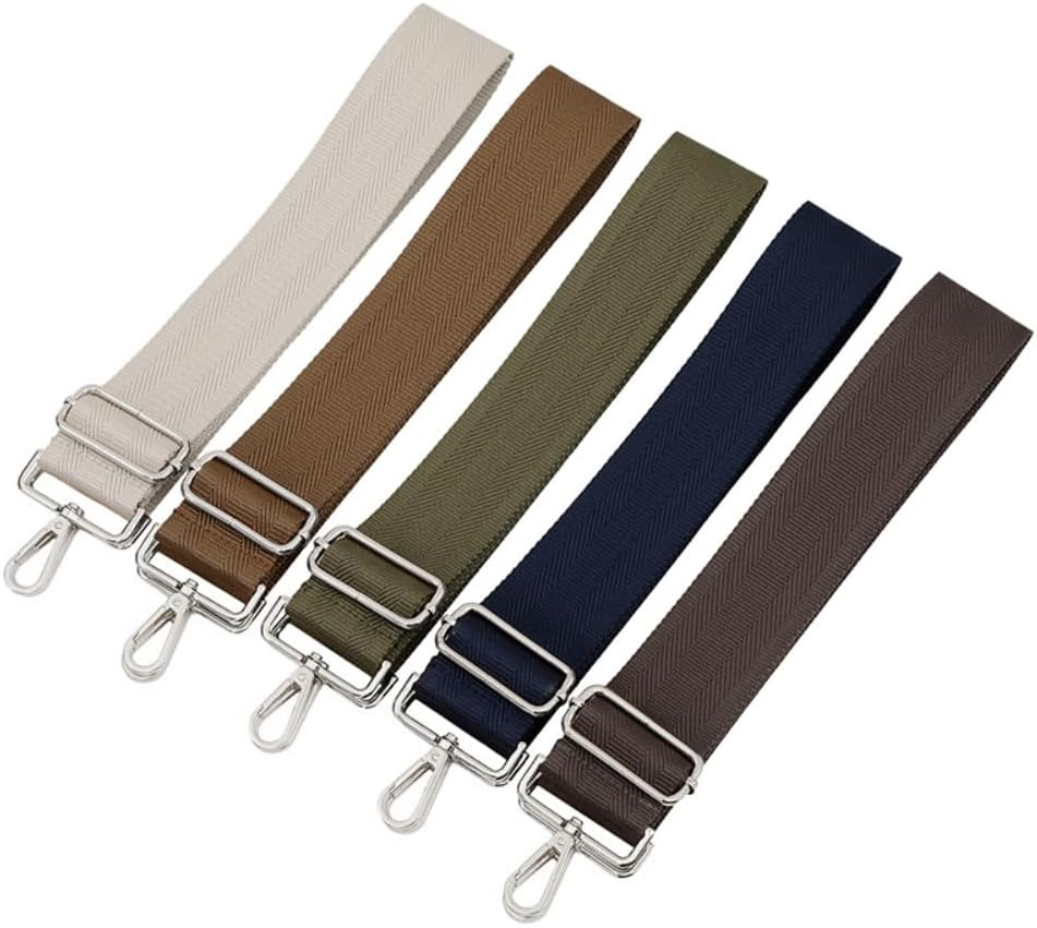 Blausky Adjustable Handbag Shoulder Strap, 75-130 Cm, Width 5 Cm, with Silver Carabiner, Replacement Strap for Women Shoulder Bag, Beige