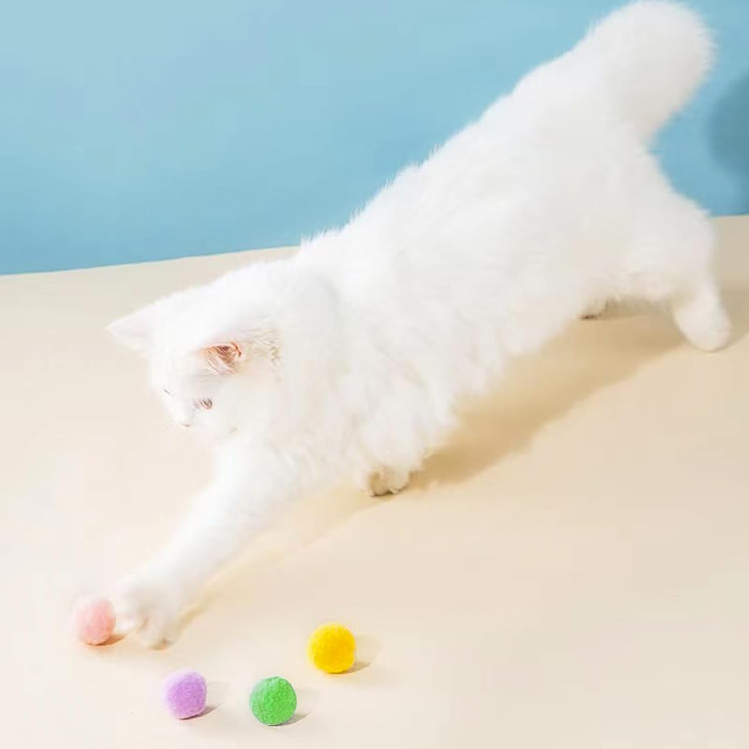 CDRPD Pack of 20 Cat Balls, 3 Cm, Plush Ball, Play Ball, Training Toy, Felt Balls for Cats, Colourful image number 3