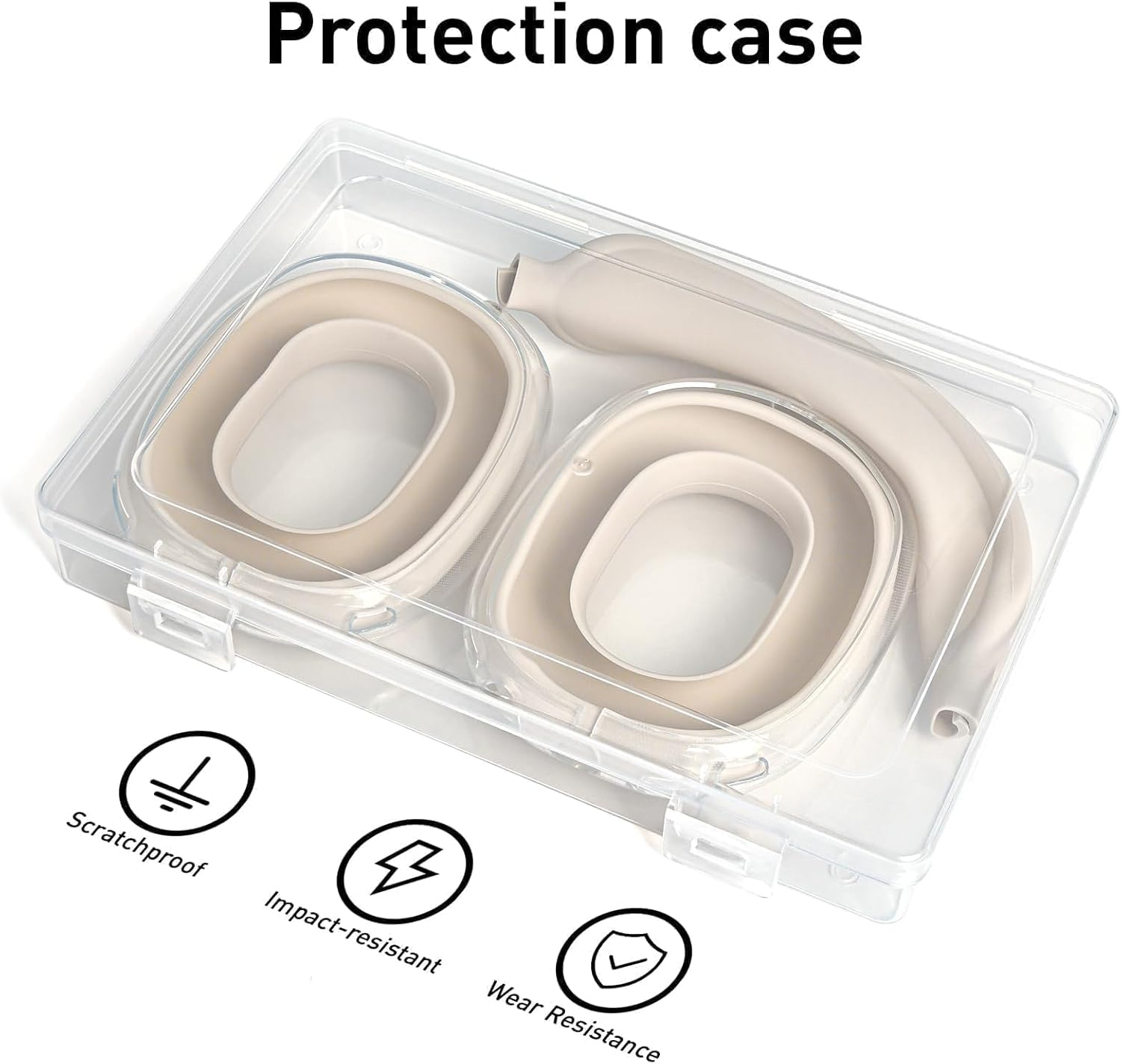 Woyinger Silicone Case for Airpods Max (2024/2020), Clear Soft TPU Ear Cups and Headband Cover, Transparent Accessories for Apple Airpods Max (Usb-C/Lightning), Starlight
