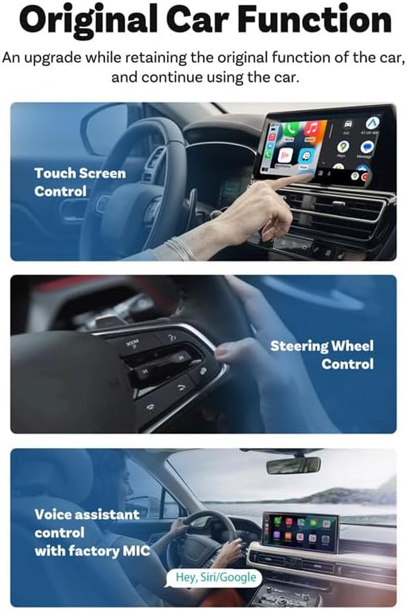 Otto-Cast Wireless Carplay Adapter, Otto-Cast Mini Cube 3.0 Wireless Carplay/Android Auto Adapter, 2-In-1 Mini USB Design with Type-C, Plug & Play Fast Connection for Ios 10+ & Android 11+ (1 PCS) image number 3